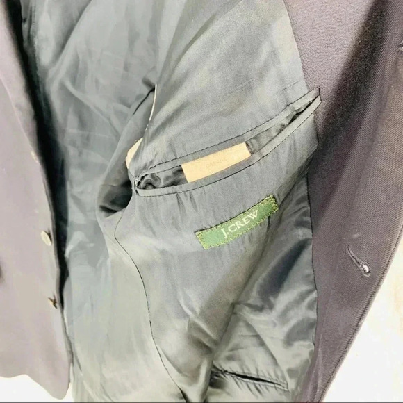 J. Crew 42L Navy 3 Button wool blazer - Picture 4 of 8